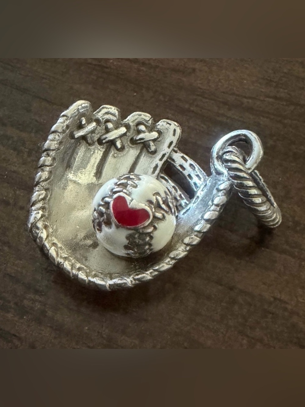 Brighton Jewelry BASEBALL GLOVE With HEART Charm Pendant RETIRED Collectors
